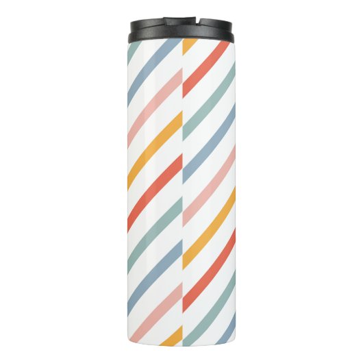 Cute Candy Striped Diagonal Thermosbeker (Achterkant)