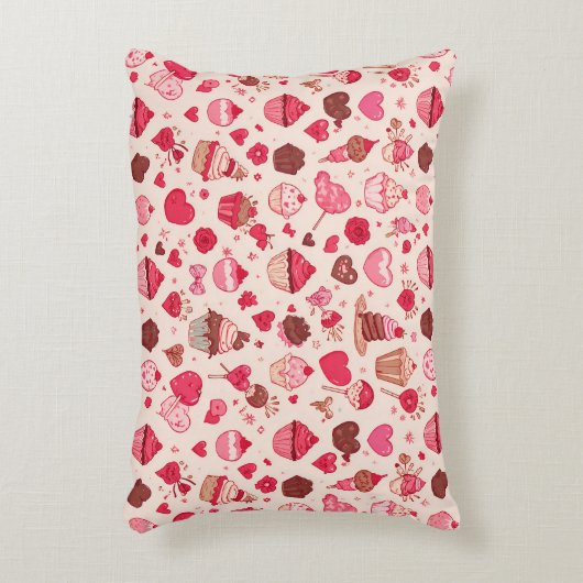Cute Candy & Sweets Valentine Seamless Pattern  Accent Kussen (Voorkant(Verticaal))