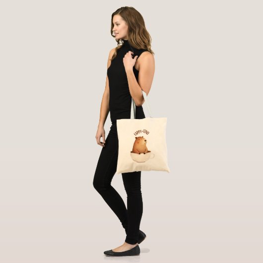 Cute Canvas tas met capybara (Voorkant (model))