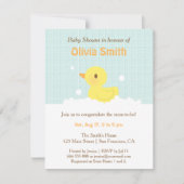 Cute Caoutchouc Ducky Bébé Douche Invitations (Devant)