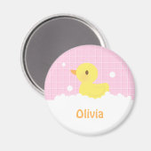 Cute caoutchouc Ducky dans Douche Girls Magnet (Recto/Verso)