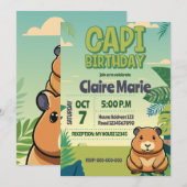 Cute CAPIBARA Invitation (Devant / Derrière)