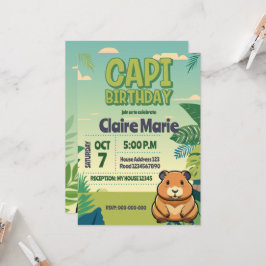 Cute CAPIBARA Invitation Kaart