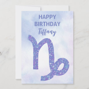 Cute Capricorn Astrology Custom Happy Birthday Kaart