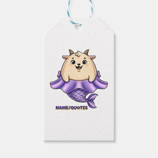 Cute Capricorn Cartoon – Whimsical Zodiac Cadeaulabel (Voorkant)