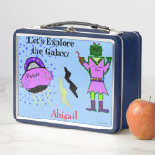 Cute Captain Zoey Green Girl Robot Pink Spaceship (In situ)