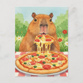 Cute Capybara avec carte postale Pizza (Devant)