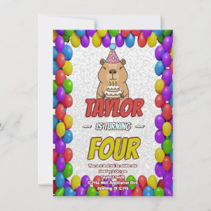 Cute Capybara Baby Shower Uitnodiging