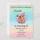 Cute Capybara Birthday Invitation Editable (Devant)