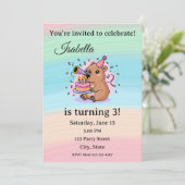 Cute Capybara Birthday Invitation Editable (Debout devant)