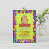 Cute Capybara Birthday Party Invitation (Debout devant)