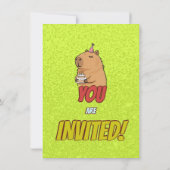 Cute Capybara Birthday Party Invitation (Dos)