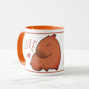 Cute Capybara Black oranje Mok
