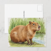 Cute Capybara Briefkaart (Voorkant / Achterkant)