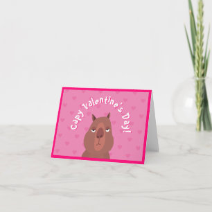 Cute Capybara "Capy Valentine's Day !" Carte Ros