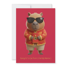 Cute Capybara Chinees Nieuwjaar Rood Goud Aangepas