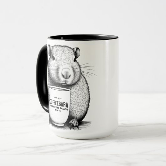Cute Capybara Coffeebara Coffeebara Mug (Devant gauche)