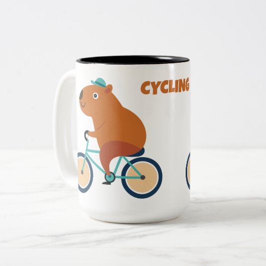 Cute Capybara Cycling Mug (Devant gauche)