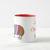 Cute capybara dans une tasse à sauter de Noël (Centre)