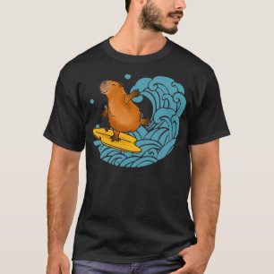 Cute Capybara die de Grote Golf kanag overspoelt T-shirt