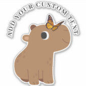 Cute Capybara en Butterfly Sticker (Voorkant)