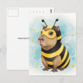 Cute Capybara en costume d'abeille Carte postale (Devant / Derrière)