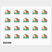 Cute Capybara en Flowers Vierkante Sticker (Vel)