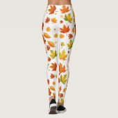 Cute Capybara et Autumn Leaves Leggings (Dos)
