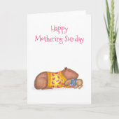 Cute capybara et bébé carte du dimanche (Devant)