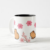 Cute Capybara et Cherry Blossom Mug | Adorable (Devant gauche)