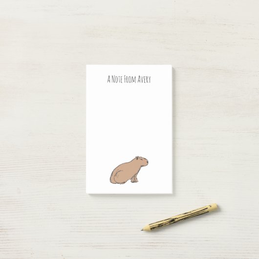Cute Capybara Exotic Pet Personalized Rodent Post-it® Notes (Op bureau)