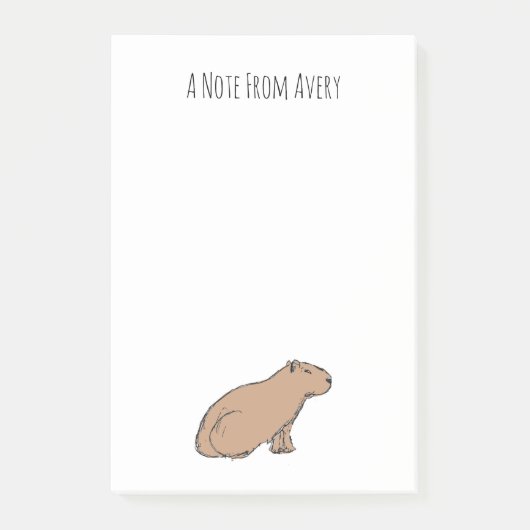 Cute Capybara Exotic Pet Personalized Rodent Post-it® Notes (Voorkant)