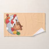 Cute Capybara Fruit Bath Spa Day Kawaii Animal Ill (Serviette à main)