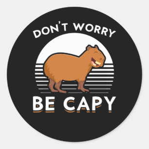 Cute Capybara Funny Zoo Animal Ronde Sticker