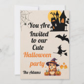 Cute Capybara Halloween Invitation (Devant)