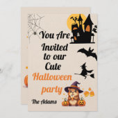 Cute Capybara Halloween Invitation (Devant / Derrière)