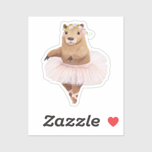 Cute Capybara in Pink Tutu Skirt Sticker (Vel)