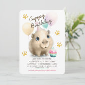 Cute Capybara Invitation d'anniversaire (Debout devant)