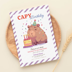 Cute Capybara Invitation d'anniversaire