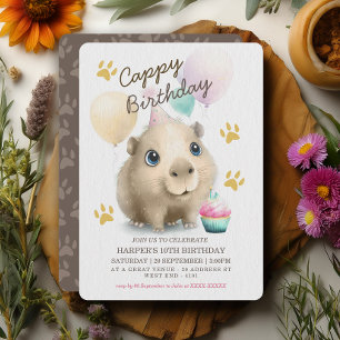 Cute Capybara Invitation d'anniversaire