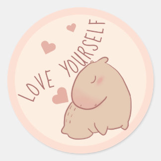 Cute capybara kawaii ronde sticker