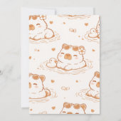 Cute Capybara Kids Birthday Party Invitation (Dos)