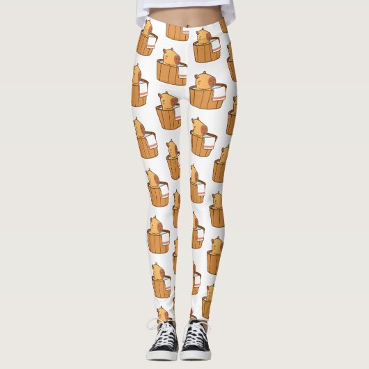 Cute Capybara Leggings - Fun Poster de animal Yoga (Devant)