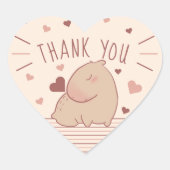 Cute Capybara merci Sticker (Devant)