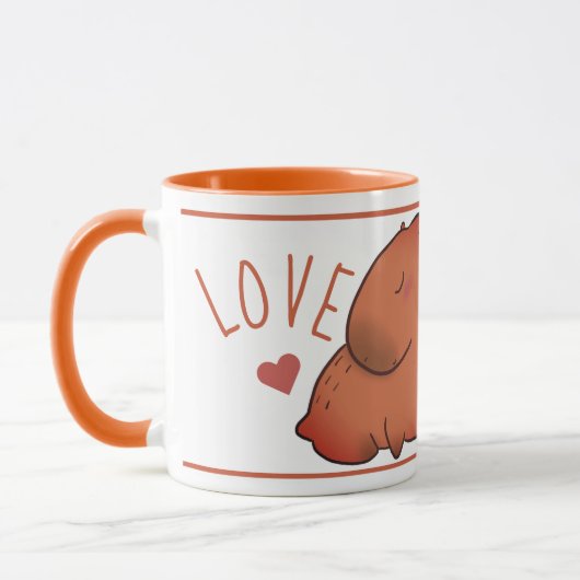 Cute Capybara Mug orange noire (Gauche)