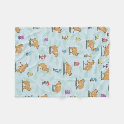 Cute capybara Pattern Fleece Deken (Voorkant (Horizontaal))