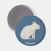 Cute Capybara Personalized Magneet (Voorkant / Achterkant)