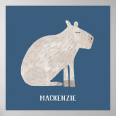 Cute Capybara Personalized Poster (Voorkant)