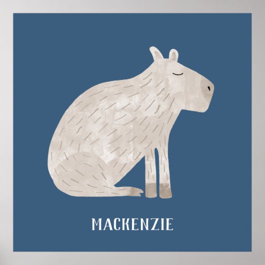 Cute Capybara Personalized Poster (Voorkant)