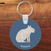 Cute Capybara Personalized Sleutelhanger (Voorkant)